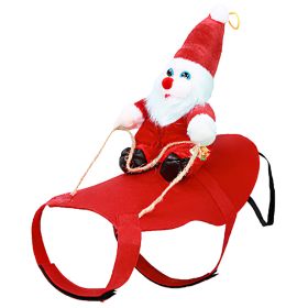 S-M-L-XL Options -- 1Pc Pet Christmas Costumes Red Winter Coat For Dog Riding Santa Claus With Bell Clothes New Year Outfit Cosplay Costumes Part (Option: S)